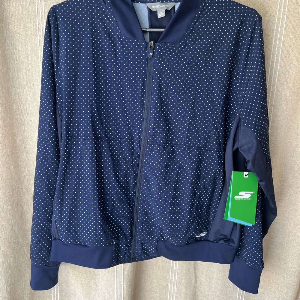 Skechers Navy Polka Dot Bomber Jacket